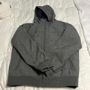Tommy Hilfiger Gray Double Zip Hooded Winter Jacket, Size M NWOT